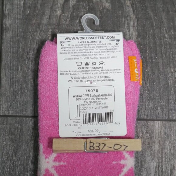 Worlds Softest Socks Cozy Stars Crew Women's Size 6-11 Starburst Azalea NWT - Picture 4 of 4